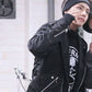 Women Biker - BTS V Kim Taehyung Mic Drop Jacket — back view | Majestic Leather UK