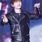 Women Biker - BTS Kim Taehyung Black Leather Jacket — side profile | Majestic Leather UK