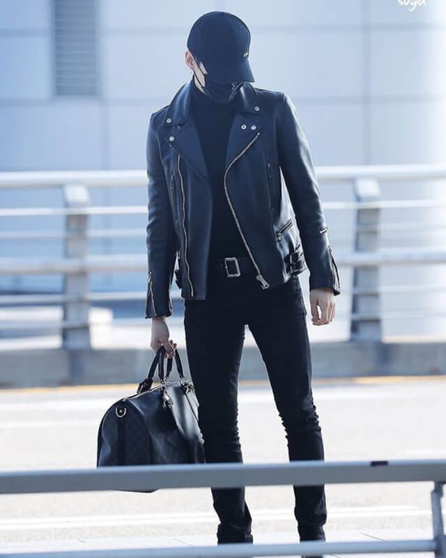 Women Biker - BTS Suga Black Biker Leather Jacket — collar detail | Majestic Leather UK