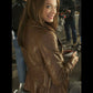 Women Biker - Beauty & the Beast Catherine Chandler Brown Leather Jacket — side profile | Majestic Leather UK