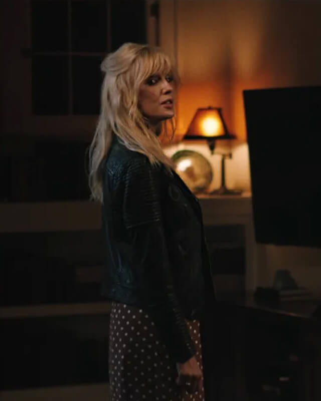 Women Biker - Beth Dutton Yellowstone S05 Leather Jacket — collar detail | Majestic Leather UK