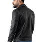 Betler Distress Black Real Leather Jacket | Majestic Leather — sleeve detail | Majestic Leather UK