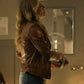 Women Biker - Big Sky Jenny Hoyt Brown Leather Jacket — sleeve detail | Majestic Leather UK