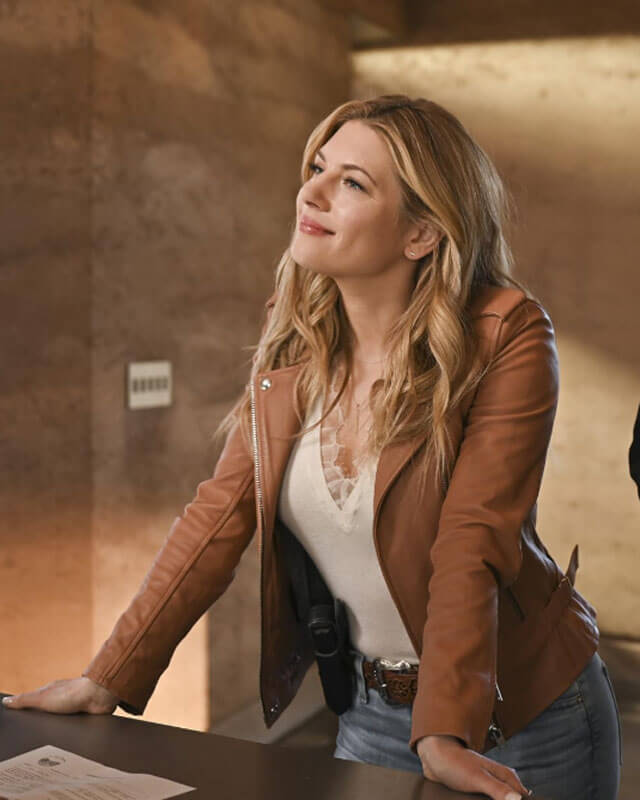 Women Biker - Big Sky Jenny Hoyt Brown Leather Jacket — front view | Majestic Leather UK