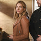 Women Biker - Big Sky Jenny Hoyt Brown Leather Jacket — back view | Majestic Leather UK