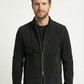 Men's Suede Leather Jacket Style - 95 | Majestic Leather — front view | Majestic Leather UK