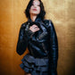 Women Biker - Blackpink Jennie Biker Leather Jacket — front view | Majestic Leather UK