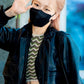 Women Biker - Rose Black Leather Jacket Blackpink Airport Fashion — side profile | Majestic Leather UK