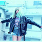 Women Biker - Blackpink Stay Lisa Biker Leather Jacket — front view | Majestic Leather UK