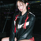 Women Biker - Blackpink Born Pink Jennie Black Leather Jacket — front view | Majestic Leather UK