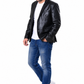 Men's Black Genuine Leather Blazer – Slim Fit Button-Up Jacket| Majestic Leather Majestic Leather