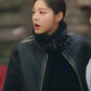 Women Biker - Business Proposal Jin Young-Seo Shearling Leather Jacket — interior lining | Majestic Leather UK