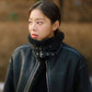 Women Biker - Business Proposal Jin Young-Seo Shearling Leather Jacket — back view | Majestic Leather UK