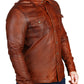 Rustic Brown Sheep Skin Leather Shirt | Majestic Leather — side profile | Majestic Leather UK