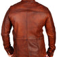 Rustic Brown Sheep Skin Leather Shirt | Majestic Leather — collar detail | Majestic Leather UK