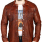 Rustic Brown Sheep Skin Leather Shirt | Majestic Leather — sleeve detail | Majestic Leather UK