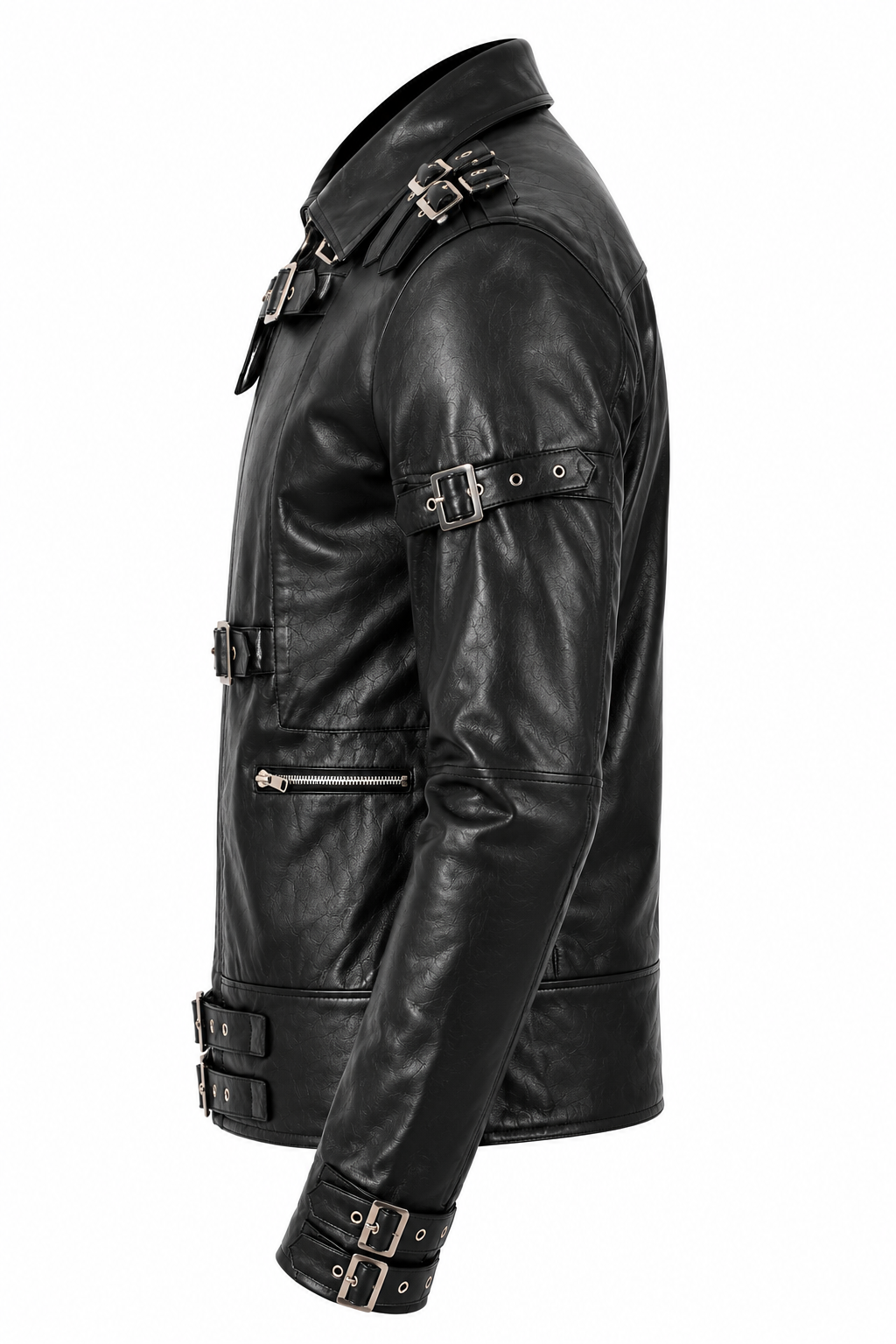 Men's Michael Jackson New Movie Black Bad Leather —270 Angle view | Majestic Leather UK