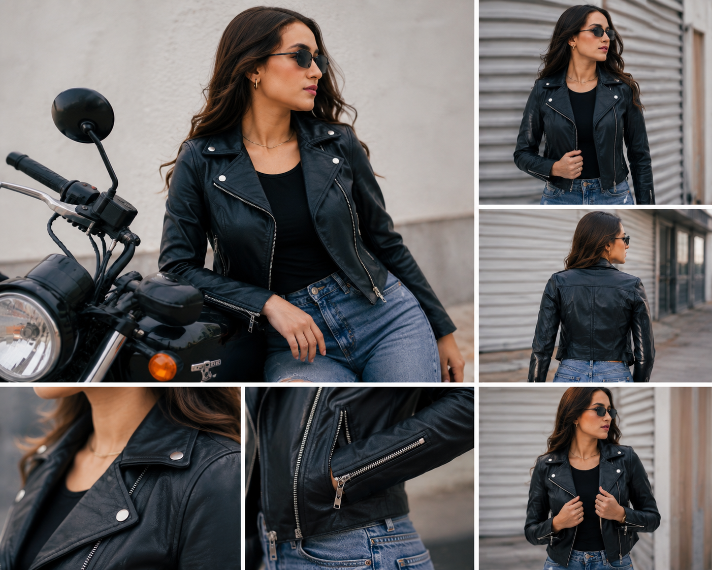 Women's New Real Lambskin Black Biker Short Waist Length Leather Jacket | Majestic Leather Majestic Leather