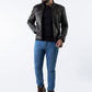 Distress Black Biker Real Leather Jacket | Majestic Leather — sleeve detail | Majestic Leather UK