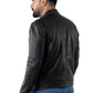 Distress Black Biker Real Leather Jacket | Majestic Leather — product detail | Majestic Leather UK