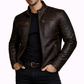 Men's New Contraband Diamond Distressed Black Vintage Look Biker Leather Jacket Majestic Leather