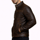 Men's New Contraband Diamond Distressed Black Vintage Look Biker Leather Jacket Majestic Leather