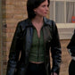 Women Biker - Friends Monica Black Leather Jacket — front view | Majestic Leather UK
