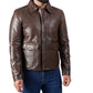 Raiders of The Lost Indiana Mens Jacket Vintage Brown Distressed Leather Harrison Jacket — interior lining | Majestic Leather