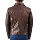 Raiders of The Lost Indiana Mens Jacket Vintage Brown Distressed Leather Harrison Jacket — side profile | Majestic Leather UK
