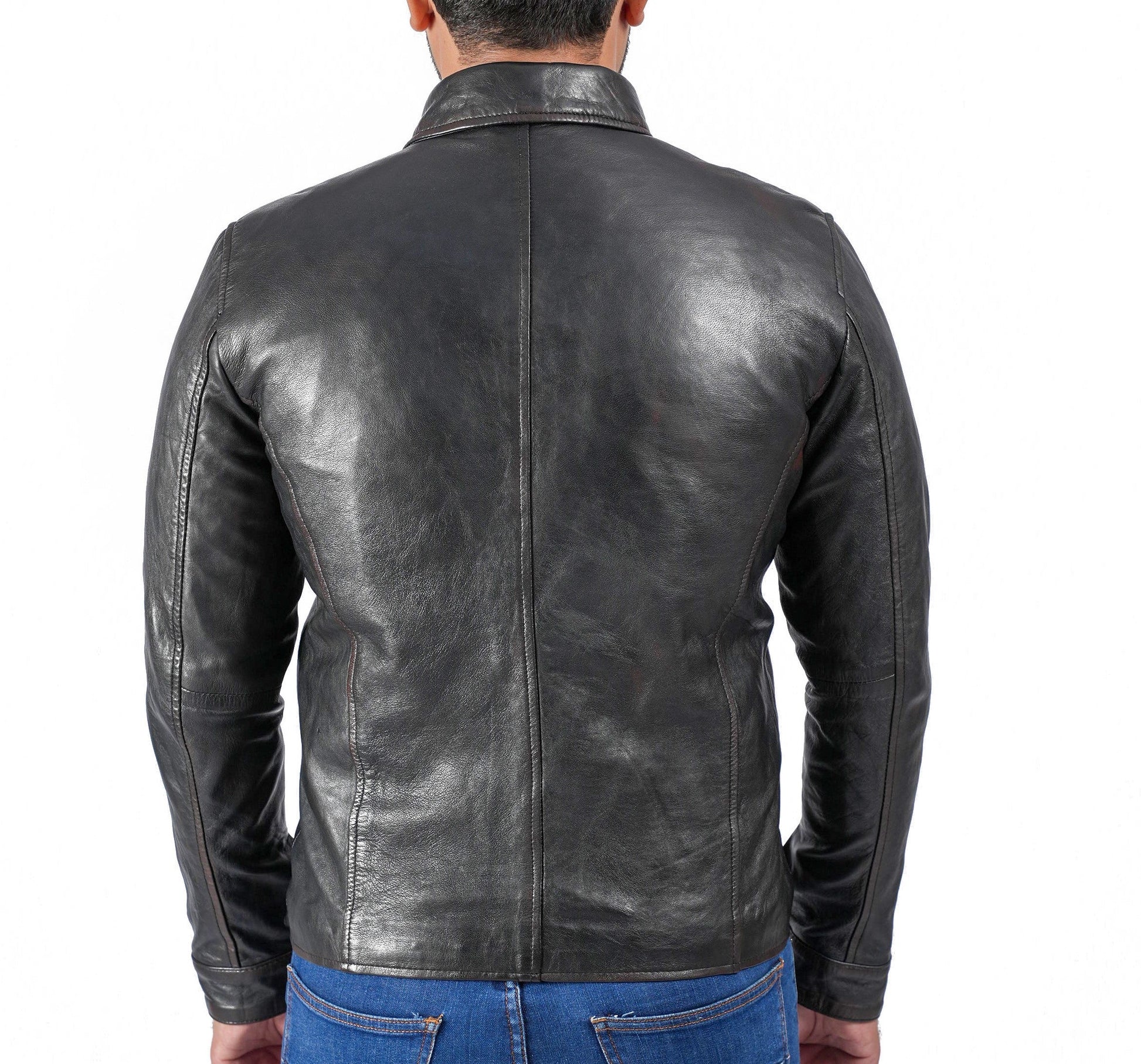 Biker Vintage Cafe Racer Distressed Black Leather Jacket | Majestic Leather — interior lining | Majestic Leather UK