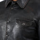 Biker Vintage Cafe Racer Distressed Black Leather Jacket | Majestic Leather — product detail | Majestic Leather UK