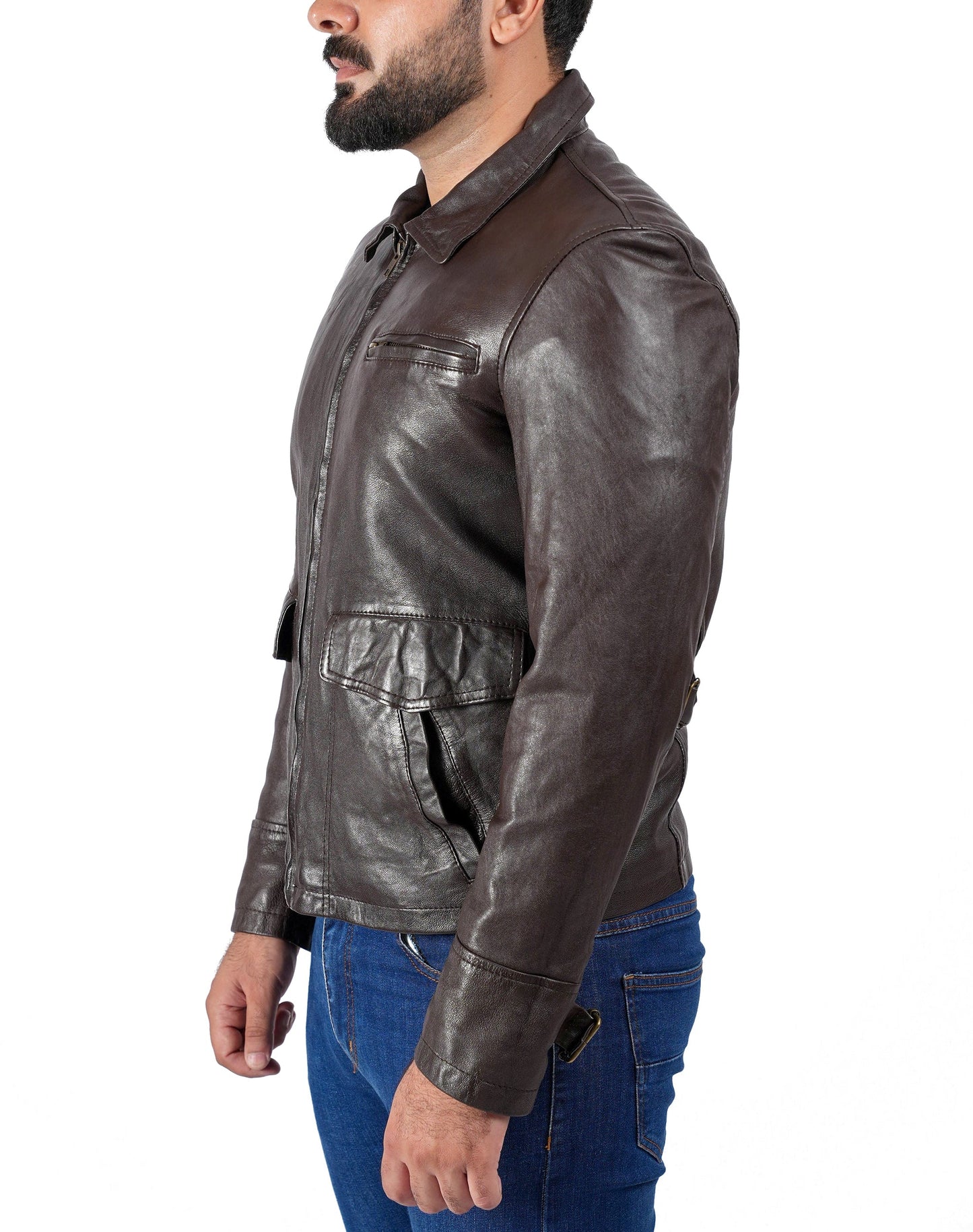 Vintage Brown Real Leather Jacket | Majestic Leather — interior lining | Majestic Leather UK
