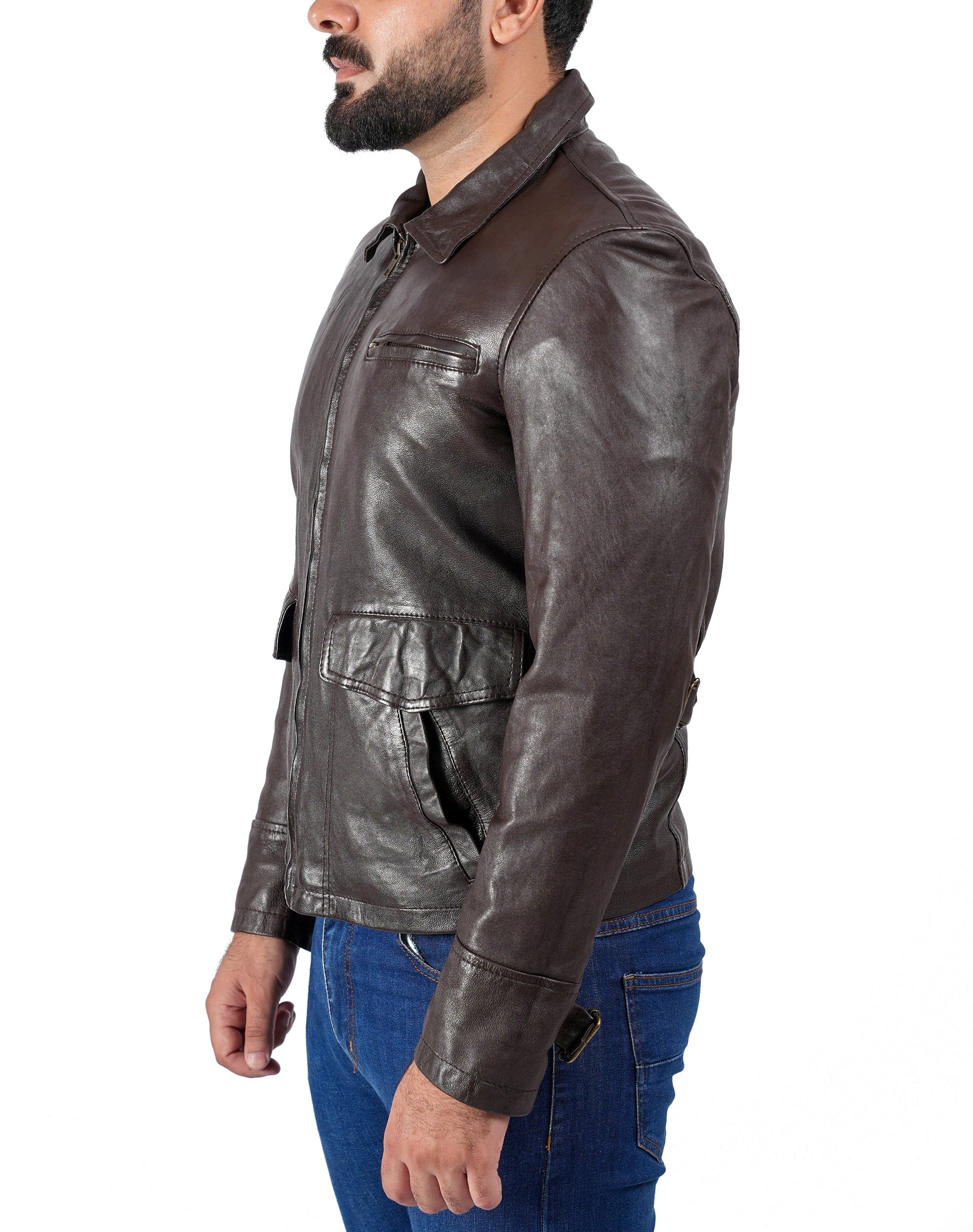 Vintage Brown Real Leather Jacket | Majestic Leather — interior lining | Majestic Leather UK