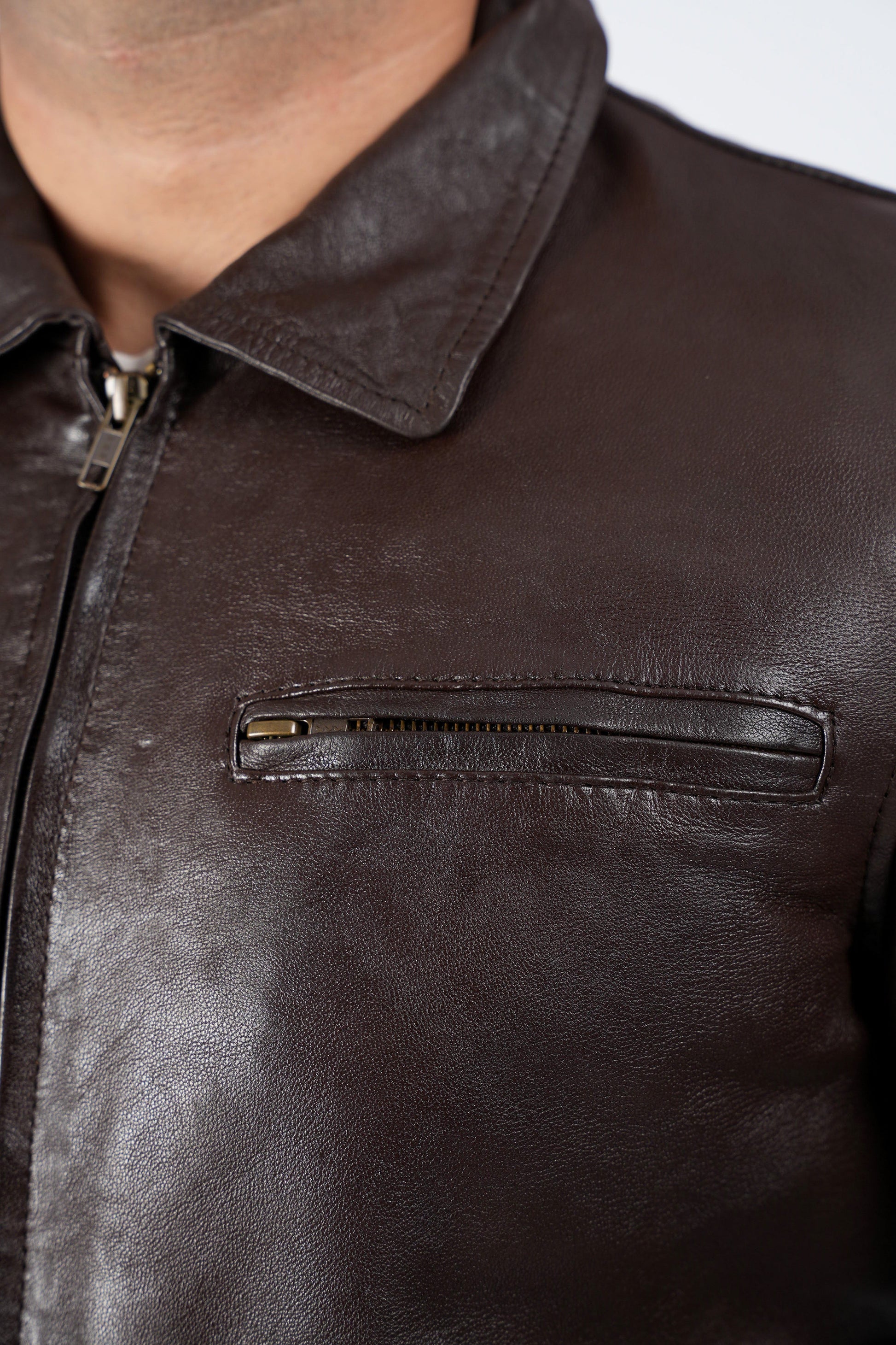 Vintage Brown Real Leather Jacket | Majestic Leather — product detail | Majestic Leather UK