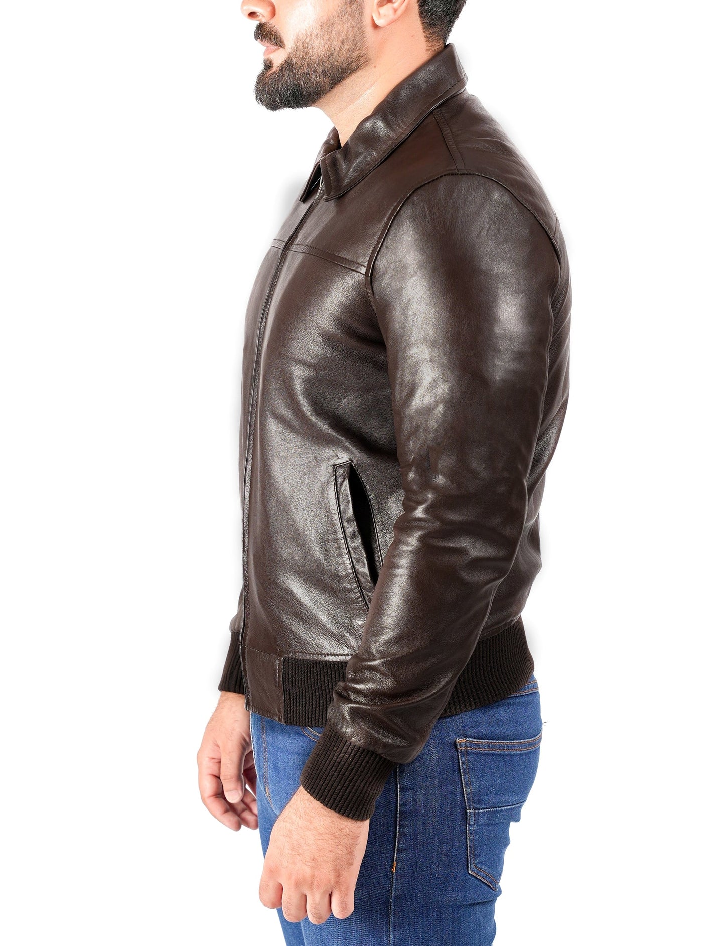 Vintage Brown Bomber Leather Jacket | Majestic Leather — interior lining | Majestic Leather UK