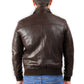 Vintage Brown Bomber Leather Jacket | Majestic Leather — sleeve detail | Majestic Leather UK