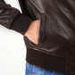 Vintage Brown Bomber Leather Jacket | Majestic Leather — product detail | Majestic Leather UK