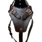 Crazy Horse Brown Leather Dog Harness – Double‑Stitched Belt Style with Rivet Buckles & D‑Shaped Tag Ring — interior lining |