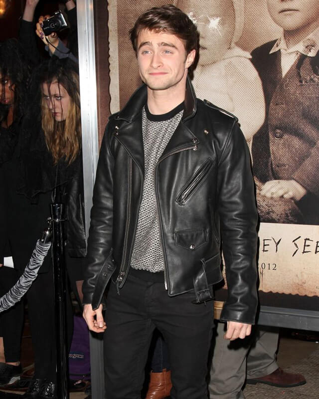 Daniel Radcliffe Biker Leather Jacket | Majestic Leather — side profile | Majestic Leather UK