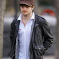 Daniel Radcliffe Black Biker Jacket | Majestic Leather — front view | Majestic Leather UK