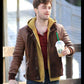 Daniel Radcliffe Horns Brown Leather Jacket | Majestic Leather — side profile | Majestic Leather UK