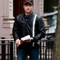 Daniel Radcliffe Black Leather Jacket | Majestic Leather — front view | Majestic Leather UK