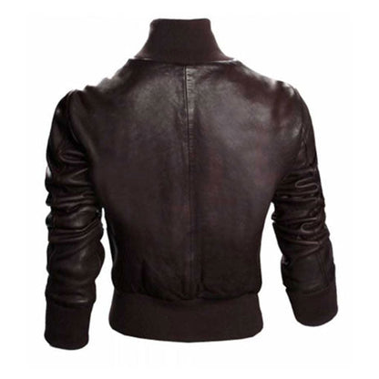 Womens Bomber Jacket — back view | Majestic Leather UK