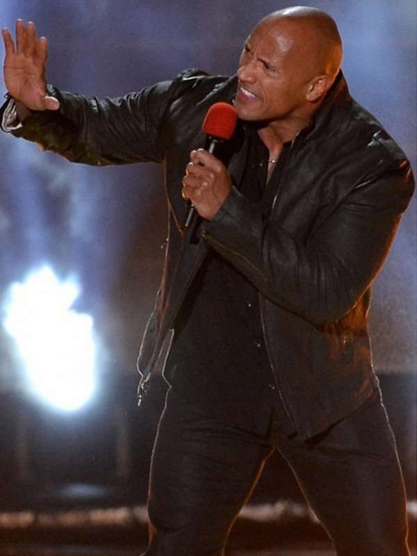 Men's Dwayne Johnson Leather Jacket Black | Majestic Leather — side profile | Majestic Leather UK