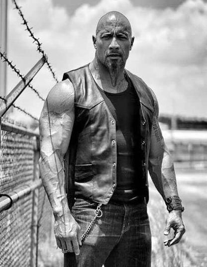 Men's Dwayne Johnson The Fate of the Furious Genuine — back view | Majestic Leather UK