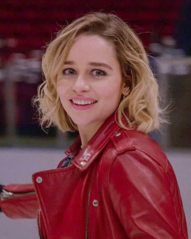 Women Biker - Last Christmas Emilia Clarke Red Leather Jacket — product detail | Majestic Leather UK