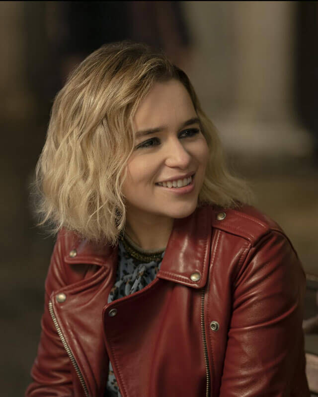 Women Biker - Last Christmas Emilia Clarke Red Leather Jacket — product detail | Majestic Leather UK