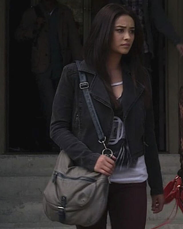 Women Biker - Emily Fields Pretty Little Liars Suede Biker Jacket — front view | Majestic Leather UK