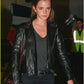 Women Biker - Emma Watson Biker Leather Jacket — front view | Majestic Leather UK