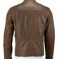 Mens Brown Biker Real Leather Jacket | Majestic Leather — side profile | Majestic Leather UK
